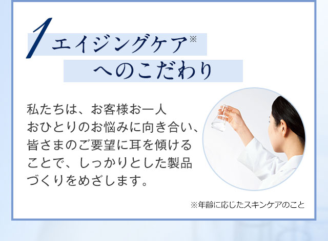 1．エイジングケアへのこだわり